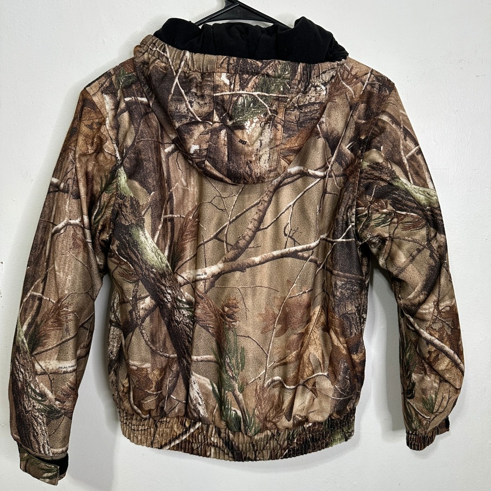 Field & Stream Youth Medium Realtree Camo Hooded Insulated Jacket Brown Bomber - Picture 4 of 4